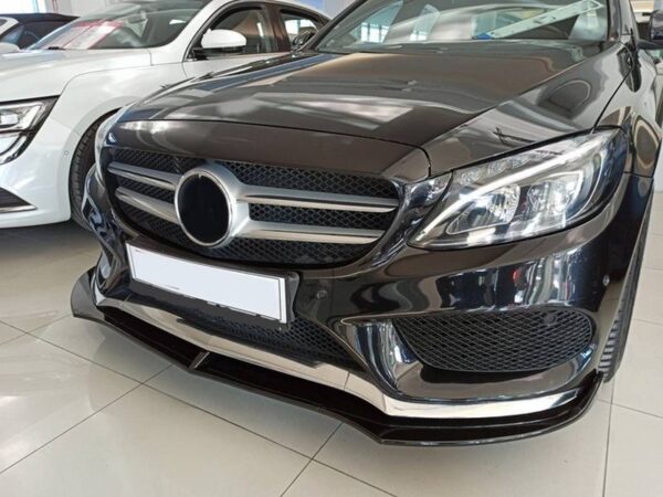 Μπροστινό Spoiler Για Mercedes-Benz C-Class C205 / W205 14-19 Amg Line Μαύρο Γυαλιστερό 3 Τεμάχια - Image 4