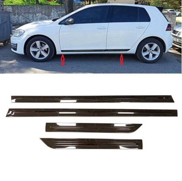 All in Point Τριμ Πόρτας Σετ Για VW Golf VII (7) 2013-2020 4 Doors Αυτοκόλλητα Μαύρο Γυαλιστερό 4 Τεμάχια 0031796