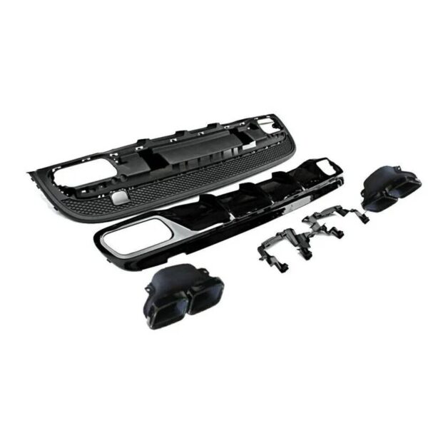 Diffuser Πίσω Προφυλακτήρα Για Mercedes-Benz GLA X156 2016-2019 GLA45 Amg Look Για Amg Sport Line Προφυλακτήρες Σετ Με Μαύρες Μπούκες - Image 2