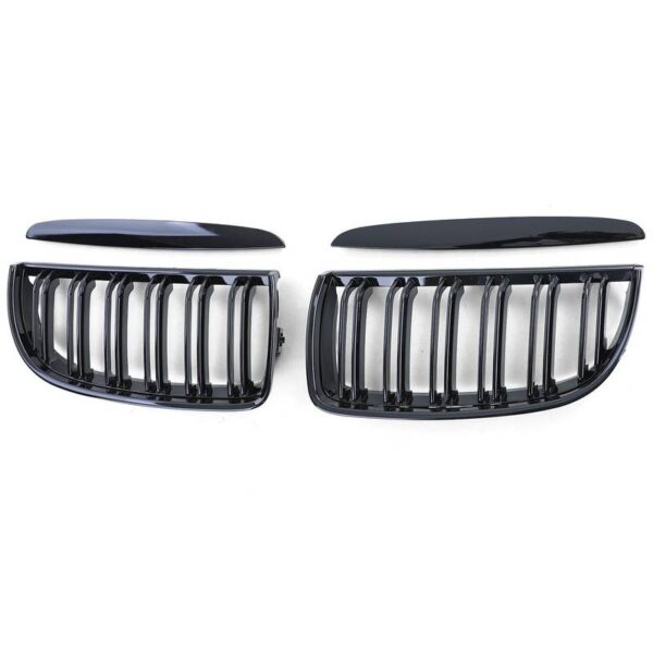 Καρδιές Μάσκας Για Bmw 3 E90 /E91 05-08 M4 Look Με Διπλή Γρίλια Μαύρο Γυαλιστερό 4 Τεμάχια - Image 2