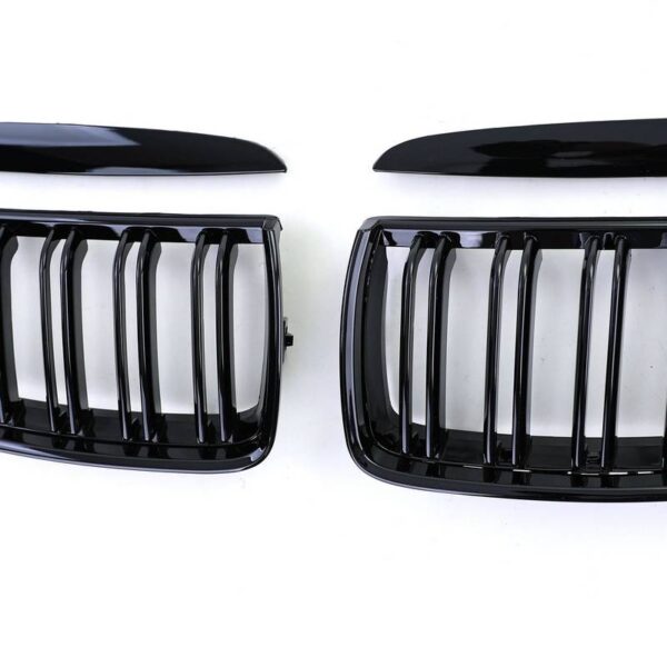 Καρδιές Μάσκας Για Bmw 3 E90 /E91 05-08 M4 Look Με Διπλή Γρίλια Μαύρο Γυαλιστερό 4 Τεμάχια - Image 4