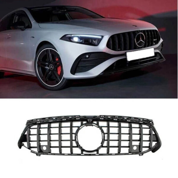 All in Point Μάσκα Για Mercedes-Benz A-Class W177 Facelift 23+ GT Amg Panamericana Look Μαύρο Γυαλιστερό 1 Τεμάχιο 0032434
