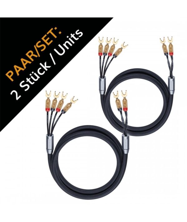 Oehlbach XXL Fusion Four Υψηλής Ποιότητας HPOCC® Καλώδιο Ηχείων για Bi-Wiring με Διχάλες 2m Black (Ζεύγος) - Image 3