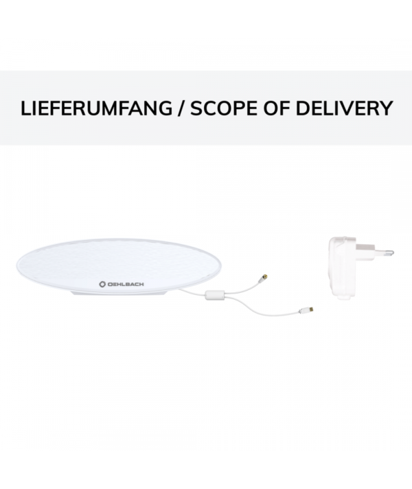 Oehlbach Scope Oval Εσωτερική Κεραία Τηλεόρασης για DVB-T2 Λευκό (Τεμάχιο) - Image 2