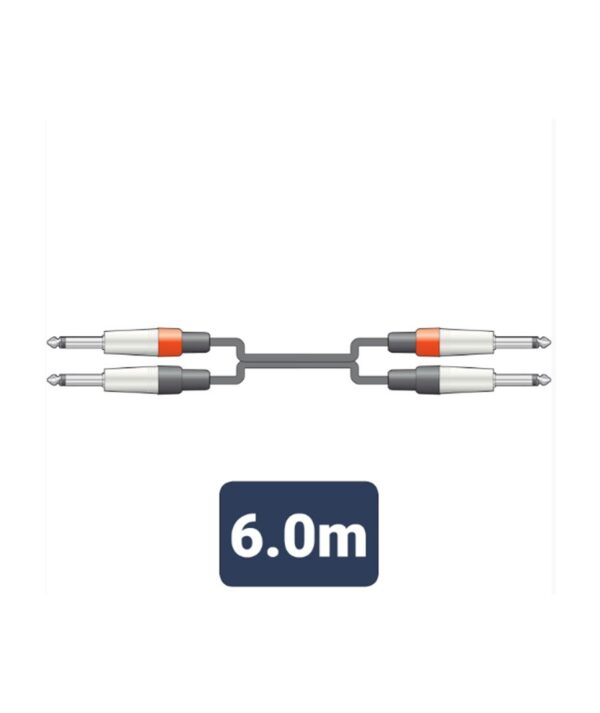 All in point Κολωνου 1 Περιστερι - 2M6J-J600 Καλώδιο Ήχου 2 x 6.3mm Mono Jack Plugs - 2 x 6.3mm Mono Jack Plugs 6m (Τεμάχιο) 2M6J-J600