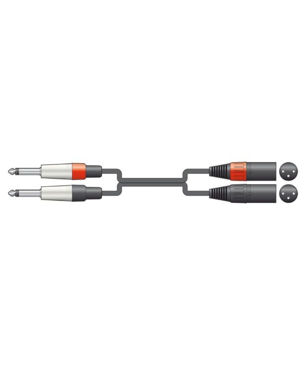 All in point Κολωνου 1 Περιστερι - 26J-2XM300 Καλώδιο Ήχου 2 x 6.3mm Mono Jack Plugs - 2 x XLR Male 3m (Τεμάχιο) 26J-2XM300
