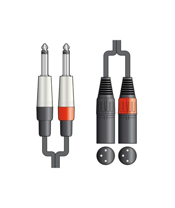 26J-2XM300 Καλώδιο Ήχου 2 x 6.3mm Mono Jack Plugs - 2 x XLR Male 3m (Τεμάχιο) - Image 2