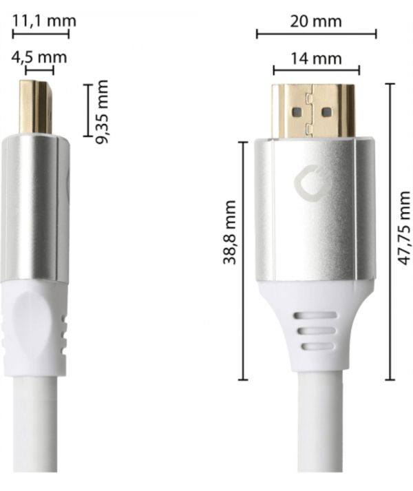 Oehlbach Black Magic MKII Καλώδιο HDMI® 2.1 48Gbps 8K/60Hz 30 χρόνια Εγγύηση 3m ιδανικό για PS5, XBOX White (Τεμάχιο) - Image 3