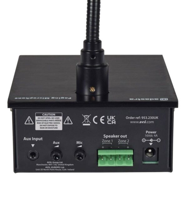 Adastra COM230 Μικρόφωνο Ανακοινώσεων με Ενισχυτή 2 Ζωνών (Τεμάχιο) - Image 3