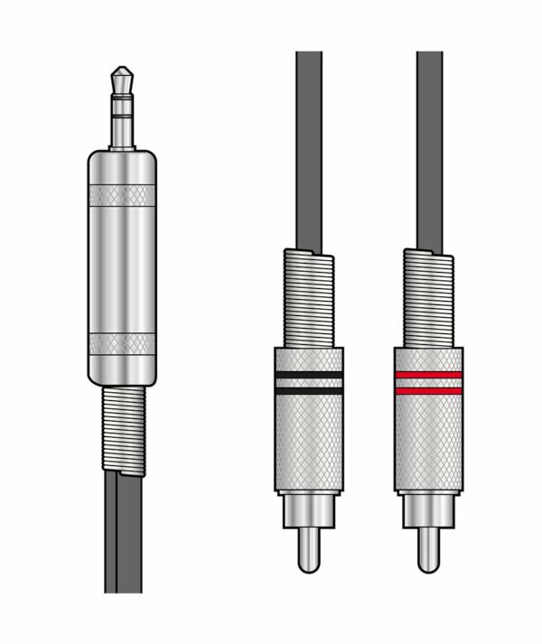 All in point Κολωνου 1 Περιστερι - S3J-2R300 Καλώδιο Ήχου 3.5mm TRS Jack-2 x RCA Plugs 3 m (Τεμάχιο) S3J-2R300