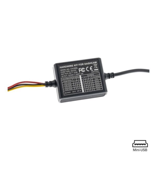 Ampire ACC2 Τροφοδοτικό για DASH CAM με MINI-USB (καθυστέρηση απενεργοποίησης) (Τεμάχιο) - Image 3