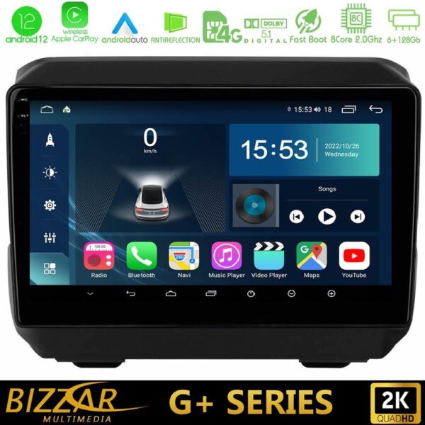 Bizzar G+ Series Jeep Wrangler 2018-> 8core Android12 6+128GB Navigation Multimedia Tablet 9"