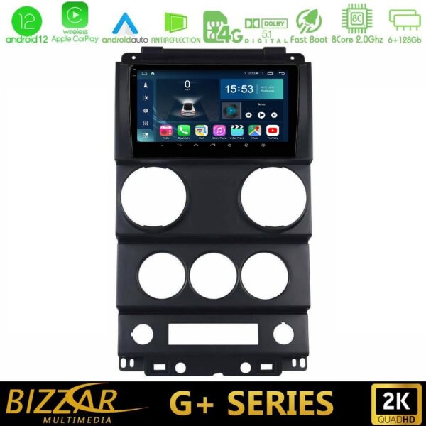 Bizzar G+ Series Jeep Wrangler 2008-2010 8core Android12 6+128GB Navigation Multimedia Tablet 9"