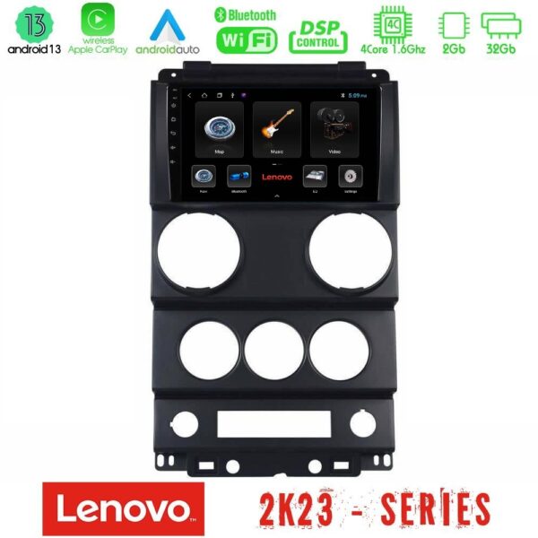 Lenovo Car Pad Jeep Wrangler 2008-2010 4Core Android 13 2+32GB Navigation Multimedia Tablet 9"