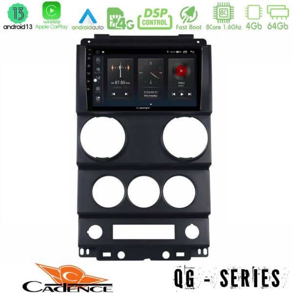 Cadence QG Series 8Core Android13 4+64GB Jeep Wrangler 2008-2010 Navigation Multimedia Tablet 9"