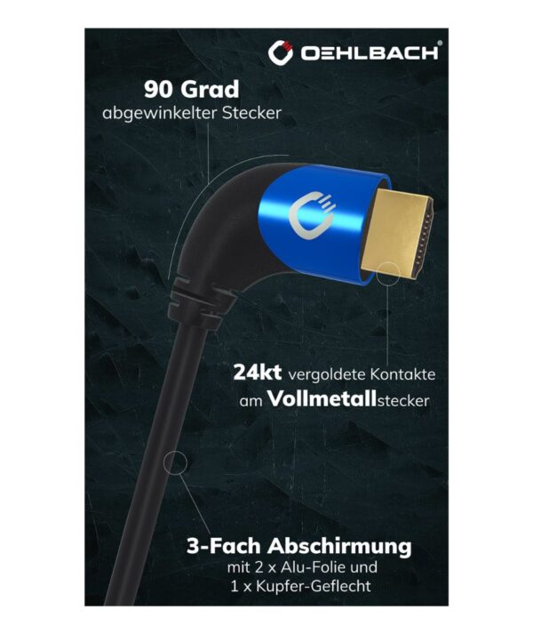 Oehlbach SHAPE MAGIC UHD 90 Καλώδιο Ultra High-Speed HDMI 2.1 3m Black (Τεμάχιο) - Image 3