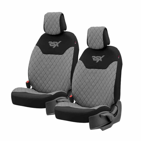 Ημικαλύμματα Μπροστινών Καθισμάτων Otom RSX Sport Ύφασμα Κεντητό Καπιτονέ Γκρι Με Μαύρη Ραφή RSXL-103 2 Τεμάχια - Image 2