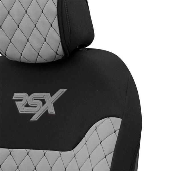 Ημικαλύμματα Μπροστινών Καθισμάτων Otom RSX Sport Ύφασμα Κεντητό Καπιτονέ Γκρι Με Μαύρη Ραφή RSXL-103 2 Τεμάχια - Image 3
