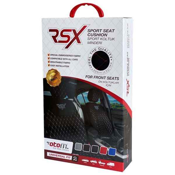 Ημικαλύμματα Μπροστινών Καθισμάτων Otom RSX Sport Ύφασμα Κεντητό Καπιτονέ Γκρι Με Μαύρη Ραφή RSXL-103 2 Τεμάχια - Image 6