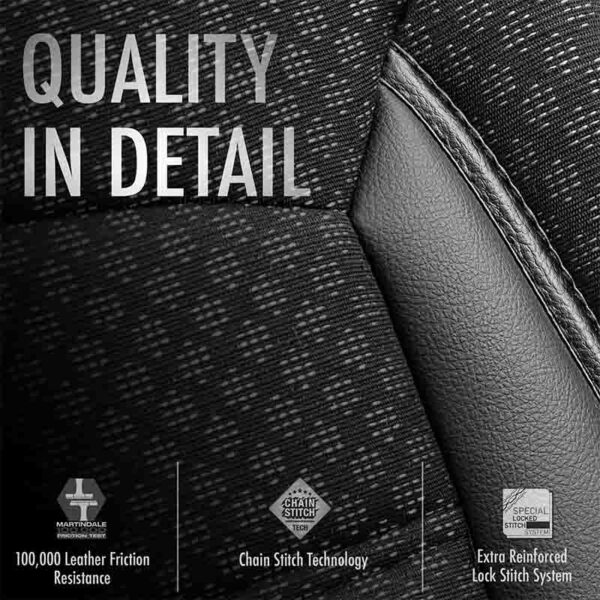 Καλύμματα Αυτοκινήτου Otom Sport Plus Design Universal Βαμβακερό Ύφασμα / Rachel / Δερματίνη Σετ Εμπρός / Πίσω 11 Τεμαχίων Μαύρο SPTPLS-101 - Image 3