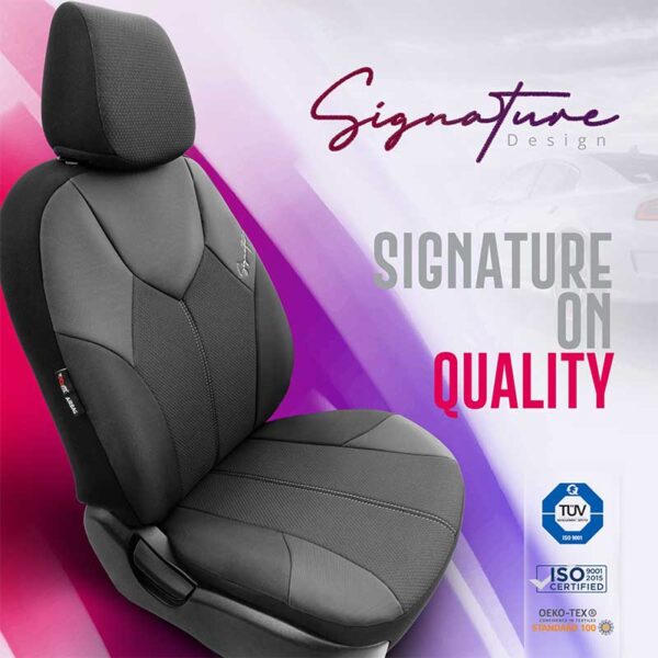 Καλύμματα Αυτοκινήτου Otom Signature Design Universal Δερματίνη / Rachel Σετ Εμπρός / Πίσω 11 Τεμαχίων Μαύρο Με Άσπρη Ραφή SGT-2403 - Image 5