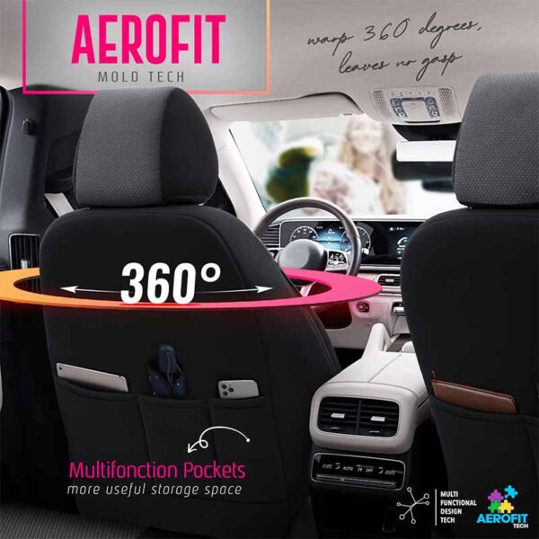 Καλύμματα Αυτοκινήτου Otom Signature Design Universal Δερματίνη / Rachel Σετ Εμπρός / Πίσω 11 Τεμαχίων Μαύρο Με Άσπρη Ραφή SGT-2403 - Image 6