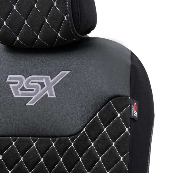 Ημικάλυμμα Αυτοκινήτου Otom RSX Diamond Sued / Δερματίνη Κεντητή Καπιτονέ Μαύρο Με Άσπρη Ραφή RSXT-102 1 Τεμάχιο - Image 3