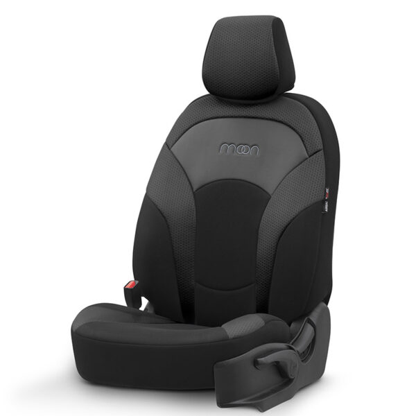 Καλύμματα Αυτοκινήτου Otom Moon Design Universal Βαμβακερό Ύφασμα / Rachel / Δερματίνη Σετ Εμπρός / Πίσω 11 Τεμαχίων Μαύρο MON-1901 - Image 2