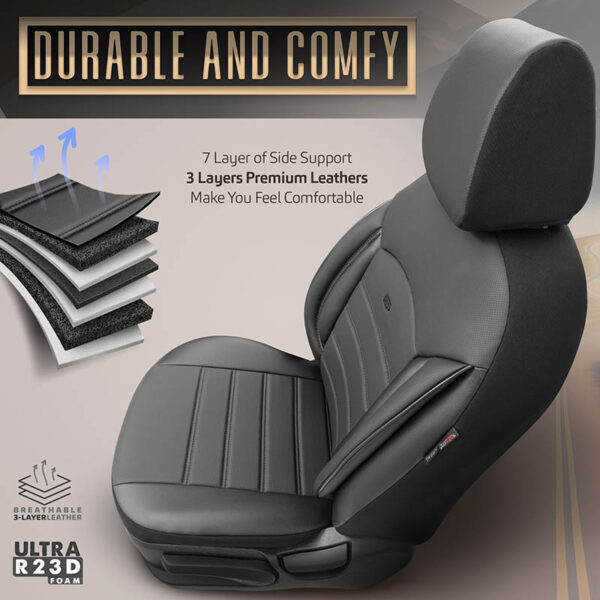 Καλύμματα Αυτοκινήτου Otom Inspire Design Universal Full Δερματίνη Σετ Εμπρός / Πίσω 11 Τεμαχίων Μαύρο INS-3501 - Image 3
