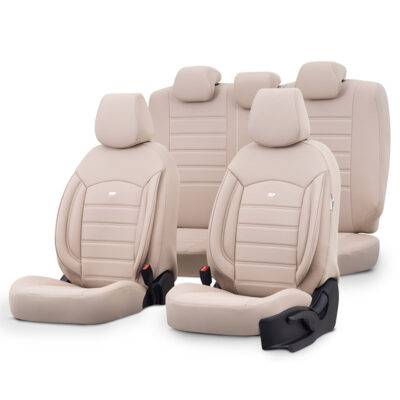 All in Point Καλύμματα Αυτοκινήτου Otom Inspire Design Universal Full Δερματίνη Σετ Εμπρός / Πίσω 11 Τεμαχίων Μπεζ INS-3509 0029733