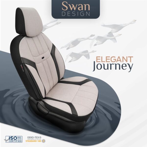 Καλύμματα Αυτοκινήτου Otom "Swan" Universal Λινό Ύφασμα / Rachel / Δερματίνη Σετ Εμπρός / Πίσω 11 Τεμαχίων Μπεζ SWN-503 - Image 5