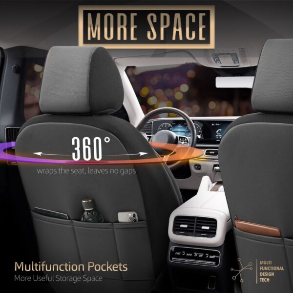 Καλύμματα Αυτοκινήτου Otom Inspire Design Universal Full Δερματίνη Σετ Εμπρός / Πίσω 11 Τεμαχίων Μαύρο Με Κόκκινη Ραφή INS-3503 - Image 6