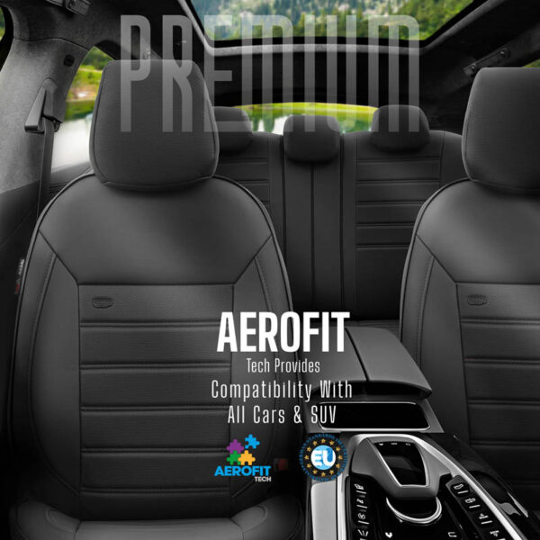Καλύμματα Αυτοκινήτου Otom Premium Design Universal Full Δερματίνη Σετ Εμπρός / Πίσω 11 Τεμαχίων Μαύρο PRM-101 - Image 4