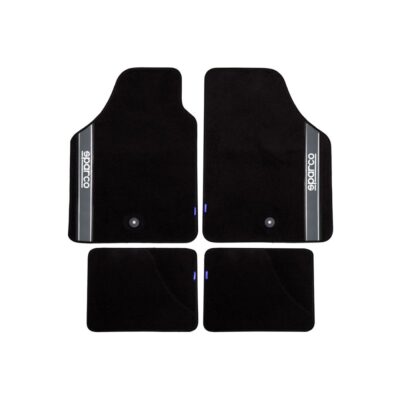 ALL IN POINT Μοκέτα Μαύρη με Γκρι γραμμή 4τμχ Sparco - SPARCO