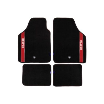 ALL IN POINT Μοκέτα Μαύρη με Κόκκινη γραμμή 4τμχ Sparco - SPARCO