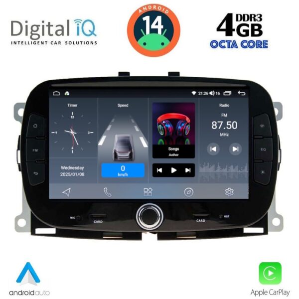 AIN-141301 - Digital iQ - DIGITAL IQ BLG 498_CPA (7" DECK) MULTIMEDIA SYSTEM for FIAT 500 mod. 2016> - ALL IN POINT - LEFKELIS.GR