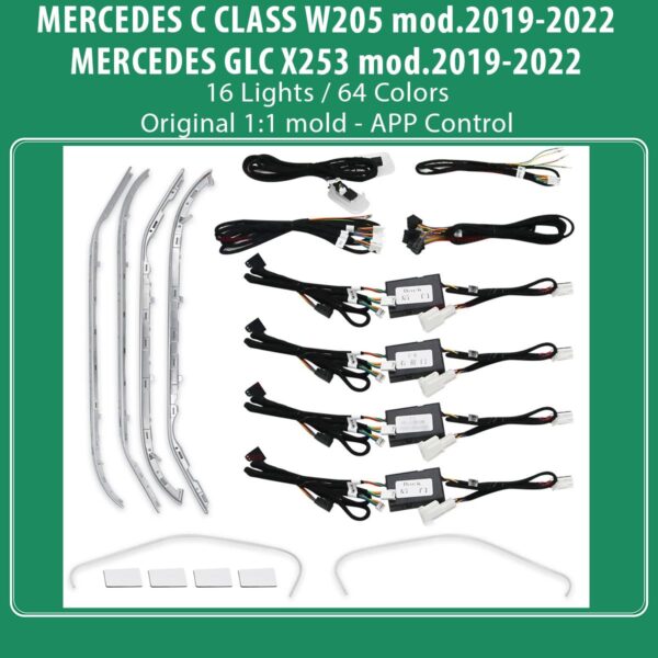 AIN-106837 - Digital iQ - DIQ AMBIENT 8161 DCK BENZ C CLASS (W205) - GLC (X253) mod.2019-2022 (Digital iQ Ambient Light for Mercedes C & GLC