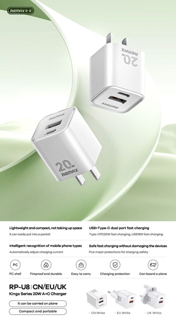 REMAX RP-U8 20W MOBILE CHARGER - Image 3