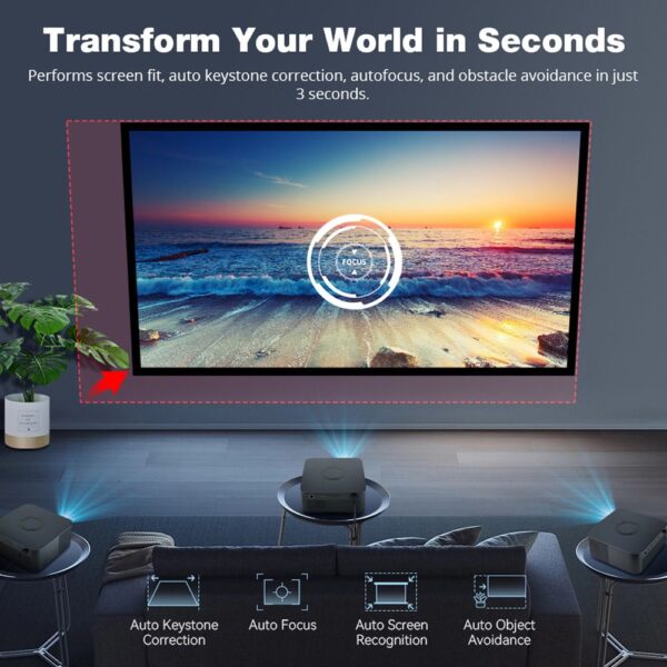 TOPLEO TP600 PORTABLE 1080P LED 650 ANSI SMART GOOGLE CERTIFICATED PROJECTOR - Image 4