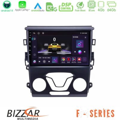 Bizzar F Series 8Core Android14 4+64GB Ford Mondeo 2014-2017 Navigation Multimedia Tablet 9" Με Carplay & Android Auto