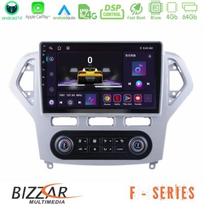 Bizzar F Series 8Core Android14 4+64GB Ford Mondeo 2007-2011 (Auto A/C) Navigation Multimedia Tablet 9" Με Carplay & Android Auto