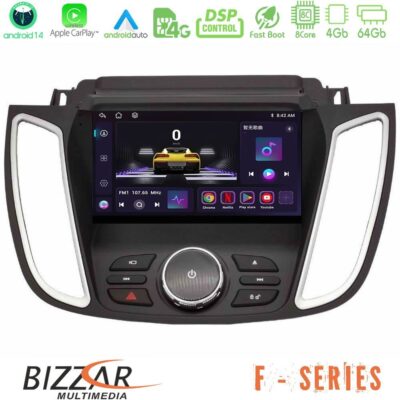 Bizzar F Series 8Core Android14 4+64GB Ford Kuga/C-Max 2013-2019 Navigation Multimedia Tablet 9" Με Carplay & Android Auto