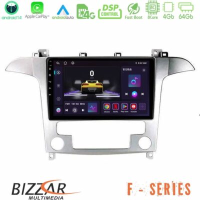 Bizzar F Series 8Core Android14 4+64GB Ford S-Max 2006-2012 Navigation Multimedia Tablet 9" Με Carplay & Android Auto