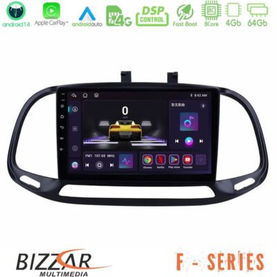 Bizzar F Series 8Core Android14 4+64GB Fiat Doblo 2015-2022 Navigation Multimedia Tablet 9" Με Carplay & Android Auto