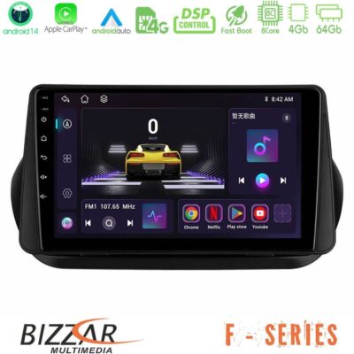Bizzar F Series 8Core Android14 4+64GB Fiat Fiorino/Citroen Nemo/Peugeot Bipper Navigation Multimedia Tablet 9" Με Carplay & Android Auto