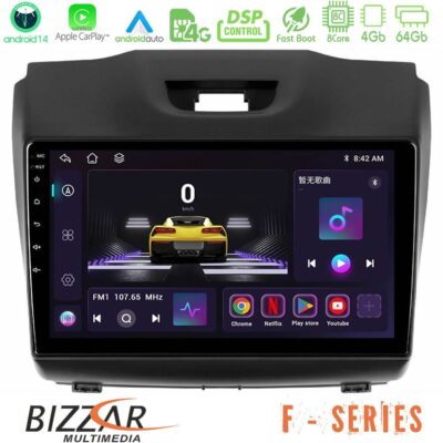 Bizzar F Series 8Core Android14 4+64GB Isuzu D-MAX 2012-2019 Navigation Multimedia Tablet 9" Με Carplay & Android Auto