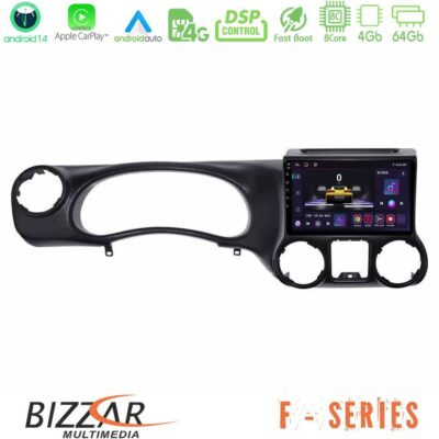 Bizzar F Series 8Core Android14 4+64GB Jeep Wrangler 2011-2014 Navigation Multimedia Tablet 9" Με Carplay & Android Auto