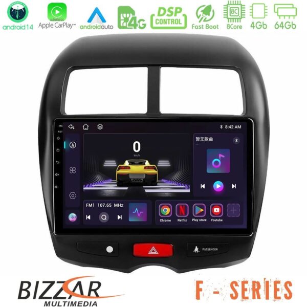 Bizzar F Series 8Core Android14 4+64GB Mitsubishi ASX Navigation Multimedia Tablet 10" Με Carplay & Android Auto