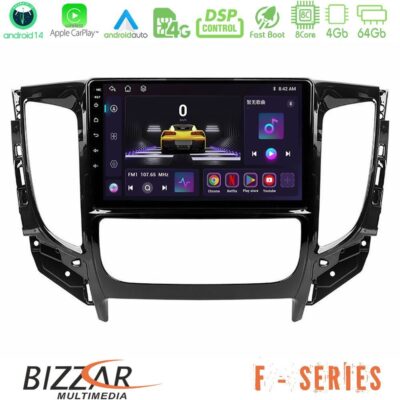 Bizzar F Series 8Core Android14 4+64GB Mitsubishi L200 2016-> & Fiat Fullback (Auto A/C) Navigation Multimedia Tablet 9" Με Carplay & Android Auto