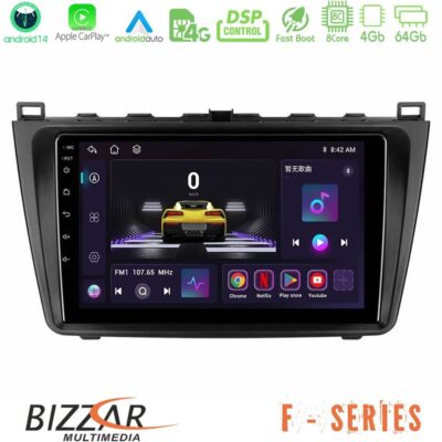 Bizzar F Series 8Core Android14 4+64GB Mazda 6 2008-2012 Navigation Multimedia Tablet 9" Με Carplay & Android Auto